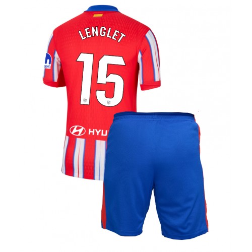 Fotbalové Dres Atletico Madrid Clement Lenglet #15 Dětské Domácí 2024-25 Krátký Rukáv (+ trenýrky)